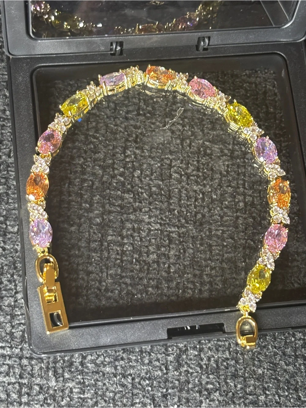 Gold & colorful tennis bracelet
